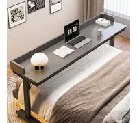 Adjustable height overbed table for laptop with wheels, over the bed working table with Baffles, Home Mobile bed desk, hospital rolling bed table, bedroom overbed table