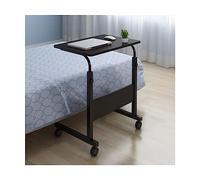 Adjustable Height Overbed Table on Wheels, Mobile Standing Desk, Height-Adjustable Laptop Desk, Density Fibreboard Bedside Table for Bedrooms