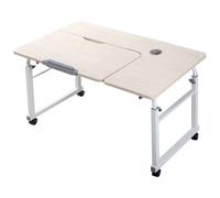 Adjustable Height Overbed Table with Wheels - Portable Bed Desk for Laptop, Ideal Mobile Workstation for Bedroom Use