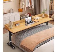 Adjustable Height Overbed Table with Wheels, Rolling Bed Desk for Laptop, Mobile Hospital Over Bed Workstation, Versatile Bedside Table with Baffles