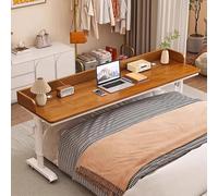 Adjustable Height Overbed Table with Wheels, Rolling Bed Desk for Laptop, Mobile Hospital Over Bed Workstation, Versatile Bedside Table with Baffles