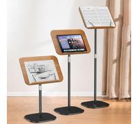 Adjustable Height Podium with Solid Wood Desktop & Ed Stopper - Portable Lectern Stand for Corporate Events Academies & Concerts - H 100 cm Perfect for Presentations