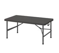 Adjustable Height Portable Folding Picnic Table - Lightweight Camp Table with Carry Handle for Easy Setup - Perfect for Outdoor Dining, Grilling, and BBQs (Black)