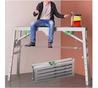 Adjustable Height Portable Folding Scaffolding Workbench Step Ladder - Multipurpose Platform Scaffold for Home Engineering - 40cm Width