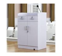 Adjustable Height Portable Wooden Podium with Drawer - Walnut Finish Pulpit for Church, Conference Rooms, Lectures, Presentations & Events