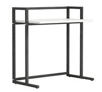 Adjustable Height Printer Stand for Desk 2Tier Desktop Table with Sto Metal e & WoodenPerfect for Home Office(Black 50x36x65cm)