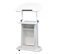 Adjustable Height Rolling Desk with WheelsPortable Podium Stand for Teachers Office Classroom Lectures & TrainingMobile Laptop Workstation for Easy Use