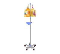 Adjustable Height Rolling IV Pole Stand - Stainless Steel Portable Medical IV Drip Stand with Wheels for Hospital, Clinic, Home Care & Nursing