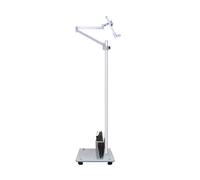 Adjustable Height Rolling Lectern with Book Basket, Portable Floor Stand for Reading and Presentation