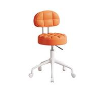 Adjustable Height Rolling Makeup Stool with Backrest Swivel Design 47-54cm 7 Color Options for Salon Office Home Use