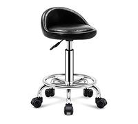 Adjustable Height Rolling Stool with Backrest and Swivel, Heavy Duty Emulsion Seat for Shop, Salon, Spa, and Tattoo Parlor Use