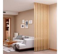 Adjustable Height Room Divider Screen with Wood Grain Finish, Metal Frame for Privacy and Space Separation in Corridors and Open Areas