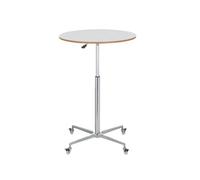 Adjustable Height Round Bar Table - Mobile Cocktail Station with Sturdy Metal Frame for Events and Bistro Use, Easy Assembly