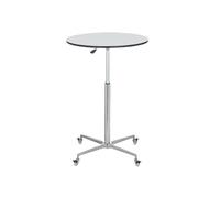 Adjustable Height Round Bar Table - Mobile Cocktail Station with Sturdy Metal Frame for Events and Bistro Use, Easy Assembly