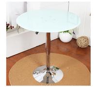 Adjustable Height Round Glass Dining TableModern Tempered Glass Bistro Table for 24 SpaceSaving Design for Kitchen Cafe and Dining Room Use