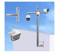 Adjustable Height Security Camera Pole with Dual Base for Enhanced Surveillance Stability