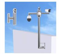 Adjustable Height Security Camera Pole with Dual Base for Enhanced Surveillance Stability