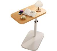 Adjustable Height Side Table - 360° Rotating Coffee Table for Sofa Bed Small Spaces Portable & Modern Folding Design Stylish Yellow Accent
