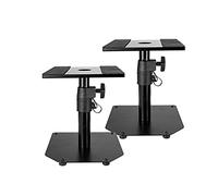 Adjustable Height Speaker Stands Non-Slip Rubber Feet Rounded Design Fine Angle Adjustment - Ideal for Surround Sound & Bookshelf Speakers to Elevate Your Audio Experience!