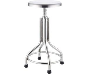 Adjustable Height Stainless Steel Bar Stool with Footrest, Swivel Modern Round Backless Counter Height Stool for Home, Office, Drafting, Work Desk