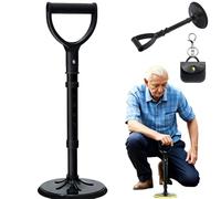 Adjustable Height Standing Aid Tool - Sturdy, Non-Slip, Ergonomic Grip, Mobility Aids with 5-Level Adjustment, 42-52cm Height Adjustable with Non Slip Base, Floor Rise Assist for Seniors (Black)