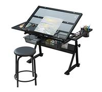Adjustable Height Standing Desk - Versatile Craft Table with Storage - Large Art Desk for Home Office & Drafting - Perfect for Creative Workspaces & Beautiful Scenery