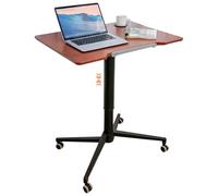 Adjustable Height Standing Desk with Flip-Top Foldable Laptop Table, Portable Mobile Podium on Casters for Home Office, Bedroom, or Dorm Use