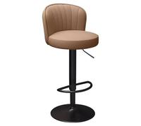 Adjustable Height Swivel Bar Stool Leather Upholstered Black Counter Chair with Back Perfect for Kitchen Island or Home Bar - Modern Design Sturdy Metal Frame