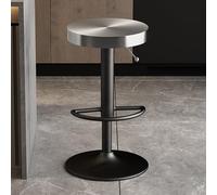 Adjustable Height Swivel Bar Stool with Footrest, Modern Stainless Steel Design for Pub, Bistro, Kitchen, Dining Room - Stylish & Comfortable Seating Solution