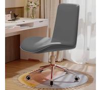 Adjustable Height Swivel Stool for Vanity Office Dining - Rolling Chair without Arms Modern Design Dark Gray Makeup Seat Perfect for Counter and Makeup Table