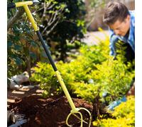 Adjustable Height T-handle Twist Tiller Garden Claw Cultivator for Soil Loosening and Lawn Aeration