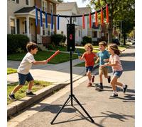 Adjustable Height Tripod Catch Stick Trainer Arcade Game with 5 Speed Modes, 6 Difficulty Levels, Digital Score Counter, LED Sounds, Remote Control