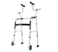 Adjustable Height Upright Rollator Walker - Foldable Mobility Aid with Wheels and Seat for Elderly - Walking Frame for Upright Posture Support