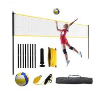 Adjustable Height Volleyball Net System, 12FT Wide Professional Training Set with Durable 3-Ply Net & Fibreglass Poles, Portable for Outdoor Indoor Beach Backyard Games, Includes Carry Bag