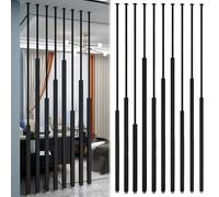 Adjustable Height Wall Partition Slats Room Divider, Metal Frame Privacy Screen, Floor-to-Ceiling Separation Fence for Home & Office Space Optimization