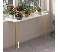 Adjustable Height Window Sill Extender 31 1/2" - 55 1/8", Cat Window Perch with Melamine Board & Carbon Steel Leg, Living Room Windows Plant Shelves(Gold,70x35cm(27 1/2x13 3/4"))