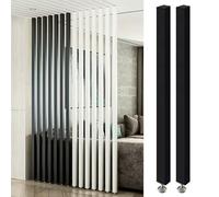 Adjustable Height Wood Slat Room Divider - Stylish Partition for Living Room & Office Space, Ideal for Creating Privacy & Enhancing Aesthetic Appeal