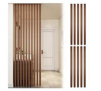 Adjustable Height Wood Slats Room Divider Partit Post - 10 Pack Floor to Ceiling Wall Sn No Drill Installat for Home Hotel Office Entrance (72.8in/185cm)