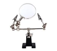 Adjustable Helping Hand with Glass Soldering Station Stand with Clips & A Heavy Base 2.5X Helping Hands Soldering Kit