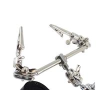 Adjustable Helping Hands Soldering Station with 3.5X/12X HD Optical Lens, LED Illuminated Magnifier Stand, 360° Stainless Steel Gooseneck for