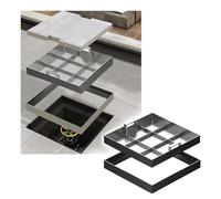 Adjustable Hidden Stainless Steel Drain Cover 21x21in for Sewage PitsDurable Flat Design with Retractable Handles for Driveways Patios & Yards
