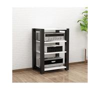 Adjustable HIFI Stand 4-Tier AV Storage Rack for CD & Record Player Modern Media Console Cabinet Stylish Home Studio & Living Room Furniture & Functional Design