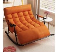 Adjustable High-Back Large Rocking Chair Comfortable Double Upholstered Recliner for Living Room Stylish Relaxation Furniture for Home Decor