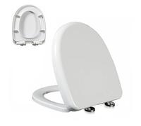 Adjustable Hinge,D-Shaped Toilet Seats,Urea Formaldehyde,Quick-Release,Never Loosen Easy to Clean,White