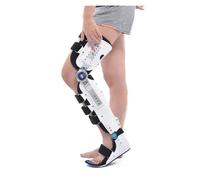 Adjustable Hinged Knee Brace with Ankle Support - Breathable Removable Foot Pad, ROM Control for Left or Right Leg, Post-Injury Stability
