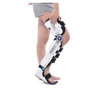 Adjustable Hinged Knee Brace with Ankle Support - Breathable Removable Foot Pad, ROM Control for Left or Right Leg, Post-Injury Stability