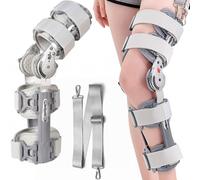 Adjustable Hinged ROM Knee Brace - Knee Stabilizer Orthotics Leg Support with 0-120° Adjustable Locking Hinge, 193cm Strap, Left/Right Rehab Support for Ligament Injury, Meniscus Tear, Arthritis