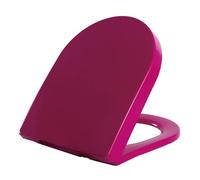 Adjustable Hinges Toilet Seat, Colored D-Shape PP Material Seat with Adjustable Hinges, Red(Purple)