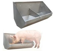 Adjustable Hog Feeding Trough 70-200 cm, Heavy-Duty Stainless Steel, Multi-Hole Pig Feeder for Poultry & Swine, Easy-Clean
