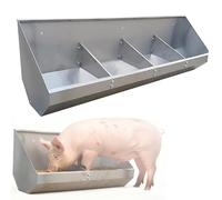 Adjustable Hog Feeding Trough 70-200 cm, Heavy-Duty Stainless Steel, Multi-Hole Pig Feeder for Poultry & Swine, Easy-Clean